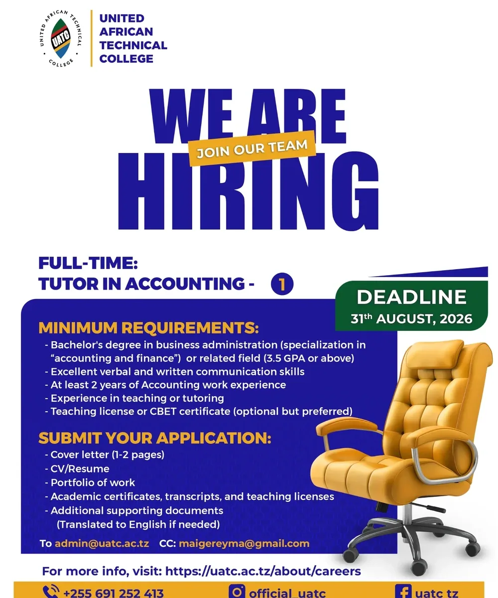 Full-time Tutor in Accounting and Finance poster